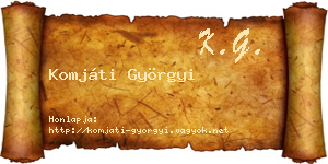 Komjáti Györgyi névjegykártya